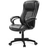 Eurotech Pembroke Mid Back Executive Chair - Black Bonded Leather Seat - Black Bonded Leather Back - High Back - 5-star Base - 1 Each