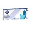 Safety Zone 12" Powder Free Blue Nitrile Gloves - Large Size - Blue - Comfortable, Allergen-free, Silicone-free, Latex-free, Textured - For Cleaning, 
