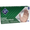 Safety Zone Powdered Clear Vinyl Gloves - Small Size - Clear - Powdered, Latex-free, Comfortable, Allergen-free, Silicone-free, DINP-free, DEHP-free -