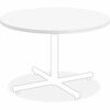 Lorell Hospitality Collection Tabletop - High Pressure Laminate (HPL) Round, White Top - 1.25" Table Top Thickness x 36" Table Top Diameter - Assembly