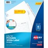 Avery&reg; Big Tab Printable White Label Dividers - 160 x Divider(s) - 8 - 8 Tab(s)/Set - 8.5" Divider Width x 11" Divider Length - 3 Hole Punched - W