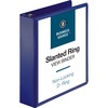 Business Source D-Ring View Binder - 2" Binder Capacity - Slant D-Ring Fastener(s) - Internal Pocket(s) - Navy - Clear Overlay, Labeling Area, Lay Fla
