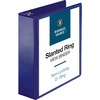 Business Source D-Ring View Binder - 3" Binder Capacity - Slant D-Ring Fastener(s) - Internal Pocket(s) - Navy - Clear Overlay, Labeling Area, Lay Fla
