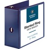 Business Source D-Ring View Binder - 5" Binder Capacity - Slant D-Ring Fastener(s) - Internal Pocket(s) - Navy - Clear Overlay, Labeling Area, Lay Fla