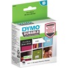 Dymo LabelWriter Labels - 1" Width x 2 1/8" Length - Permanent Adhesive - Thermal Transfer - White - Plastic, Polypropylene - 160 / Roll - 160 Box - W