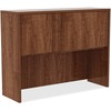 Lorell Essentials Series Stack-on Hutch with Doors - 48" x 15"36" , 0.1" Edge - Material: Metal - Finish: Walnut, Laminate