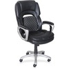 Lorell Wellness by Design Accucel Executive Office Chair - Black Bonded Leather Seat - Black Ethylene Vinyl Acetate (EVA), Bonded Leather Back - High 