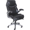 Lorell Wellness by Design Executive Chair - 5-star Base - Black - Bonded Leather - Armrest - 1 Each