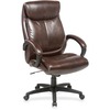 Lorell Executive High-Back Office Chair - Brown Bonded Leather Seat - Brown Bonded Leather Back - High Back - 1 Each
