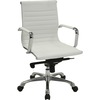 Lorell Modern Managerial Mid-back Office Chair - Bonded Leather Seat - Bonded Leather Back - Mid Back - 5-star Base - White - 1 Each