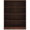 Lorell Walnut Laminate Bookcase - 48" Height x 36" Width x 12" Depth - Sturdy, Adjustable Feet - Walnut - Laminate - 1 Each