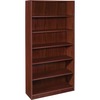 Lorell Laminate Bookcase - 6 Shelf(ves) - 72" Height x 36" Width x 12" Depth - Sturdy, Adjustable Feet, Adjustable Shelf - Thermofused Laminate (TFL) 