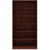 Lorell Laminate Bookcase - 6 Shelf(ves) - 73" Height x 36" Width x 12" Depth - Sturdy, Adjustable Feet, Adjustable Shelf - Thermofused Laminate (TFL) 