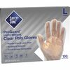 Safety Zone Clear Powder Free Polyethylene Gloves - Large Size - Clear - Die Cut, Heat Sealed Edge, Embossed Grip, Latex-free, Silicone-free, Recyclab