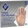 Safety Zone Clear Powder Free Polyethylene Gloves - Small Size - Clear - Die Cut, Heat Sealed Edge, Embossed Grip, Latex-free, Silicone-free, Recyclab