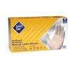 Safety Zone Powdered Natural Latex Gloves - Polymer Coating - Medium Size - Natural - Allergen-free, Silicone-free, Powdered - 9.65" Glove Length