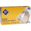 Safety Zone Powdered Natural Latex Gloves - Polymer Coating - X-Large Size - Natural - Allergen-free, Silicone-free, Powdered - 9.65" Glove Length