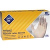 Safety Zone Powder Free Natural Latex Gloves - Polymer Coating - X-Large Size - Natural - Allergen-free, Silicone-free - 9.65" Glove Length