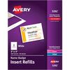 Avery&reg; Laser/Inkjet Badge Insert Refills - Laser, Inkjet - White - Card Stock - 6 / Sheet - 300 Total Label(s) - 300 / Box