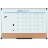 MasterVision 3-in-1 Monthly Dry-erase Calendar Board - Monthly - White - Plastic - 24" Height x 36" Width - Dry Erase Surface, Compact, Magnetic, Stai
