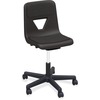 Lorell Classroom Adjustable-Height Padded Mobile Task Chair - 5-star Base - Black - Polypropylene - 1 Each