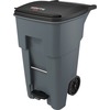 Rubbermaid Commercial 1971968 65 Gallon BRUTE Step-On Rollout Container - Gray - Step-on Opening - Rollout Lid - 65 gal Capacity - Manual - Heavy Duty