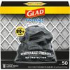Glad ForceFlexPlus Drawstring Large Trash Bags - Large Size - 30 gal Capacity - 30" Width x 32.01" Length - 0.90 mil (23 Micron) Thickness - Drawstrin