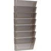 Storex Stacking Wall Pocket Set - 7" Height x 4" Width13" Length - Stackable - Smoke - Plastic - 7 / Set