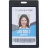Advantus Vertical Rigid ID Badge Holder - Support 2" x 3.25" Media - Vertical - Plastic - 6 / Pack - Black