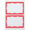 Advantus Color Border Adhesive Name Badges - 2 5/8" Height x 3 3/4" Width - Removable Adhesive - Rectangle - White, Red - 100 / Box