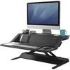 Fellowes Lotus&trade; DX Sit-Stand Workstation - Black - 35 lb Load Capacity - 5.5" Height x 32.8" Width x 24.3" Depth - Black