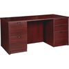 Lorell Prominence 2.0 Double-Pedestal Desk - 1" Top, 60" x 30"29" - 5 x File, Box Drawer(s) - Double Pedestal on Left/Right Side - Band Edge - Materia