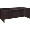 Lorell Prominence 2.0 Espresso Laminate Double-Pedestal Desk - 2-Drawer - 1" Top, 72" x 36"29" - 2 x File, Box Drawer(s) - Double Pedestal - Band Edge