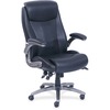 Lorell Wellness by Design Revive Executive Office Chair - Black Bonded Leather Seat - Black Bonded Leather Back - 5-star Base - 1 Each