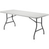 Lorell Ultra-Lite Banquet Table - Light Gray Rectangle Top - Dark Gray Folding Base - 600 lb Capacity x 60" Table Top Width x 30" Table Top Depth x 2"