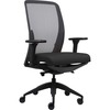 Lorell Executive Mesh High-Back Office Chair - Black Fabric Seat - High Back - Armrest - 1 Each