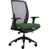 Lorell Executive Mesh High-Back Office Chair - Green Crepe Fabric Seat - High Back - Armrest - 1 Each