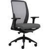 Lorell Executive Mesh High-Back Office Chair - Gray Crepe Fabric Seat - High Back - Armrest - 1 Each