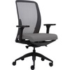 Lorell Executive Mesh High-Back Office Chair - Gray Vinyl Seat - High Back - Armrest - 1 Each