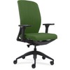 Lorell Executive High-Back Office Chair - Green Fabric Seat - Green Fabric Back - Black Frame - High Back - Armrest - 1 Each