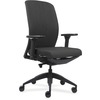 Lorell Executive High-Back Office Chair - Gray Fabric Seat - Gray Fabric Back - Black Frame - High Back - Armrest - 1 Each