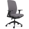 Lorell Executive High-Back Office Chair - Gray Fabric Seat - Gray Fabric Back - Black Frame - High Back - Vinyl - Armrest - 1 Each
