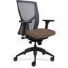 Lorell Justice Series Mesh High-Back Chair - Beige Fabric, Foam Seat - High Back - Black - 1 Each