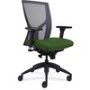 Lorell Justice Series Mesh High-Back Chair - Fern Green Fabric, Foam Seat - High Back - Black - 1 Each