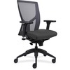 Lorell Justice Series Mesh High-Back Chair - Gray Fabric, Foam Seat - High Back - Black - 1 Each