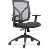 Lorell Mesh Mid-Back Office Chair - Black Fabric, Foam Seat - Black Back - Mid Back - 1 Each