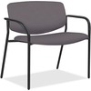 Lorell Avent Big & Tall Upholstered Guest Chair with Arms - Ash Foam, Vinyl Seat - Ash Foam, Vinyl Back - Powder Coated, Black Tubular Steel Frame - F