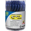 G2 Retractable Gel Ink Pens with Blue Ink - Fine, Medium Pen Point - 0.7 mm Pen Point Size - Refillable - Retractable - Blue - Gray, Silver Barrel - 3