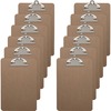 Business Source Mini Clipboard with Standard Metal Clip - Standard - 6" x 9" - Hardboard - Brown - 12 / Box