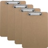 Business Source Flat Clip Clipboard - 9" x 12 1/2" - Hardboard - Brown - 6 / Box